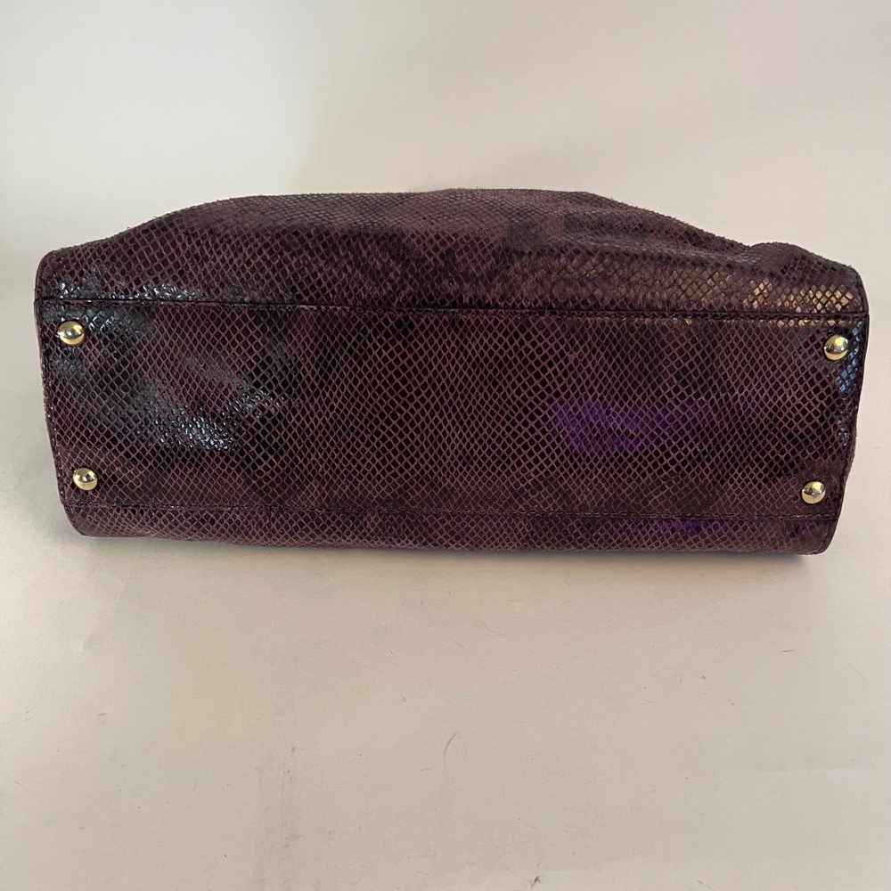 Michael Kors Purple Snake Skin Pattern Double Pocket Handbag - Picture 8 of 14